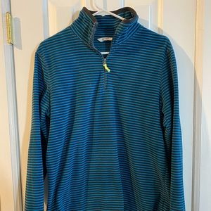 Blue striped fleece pullover